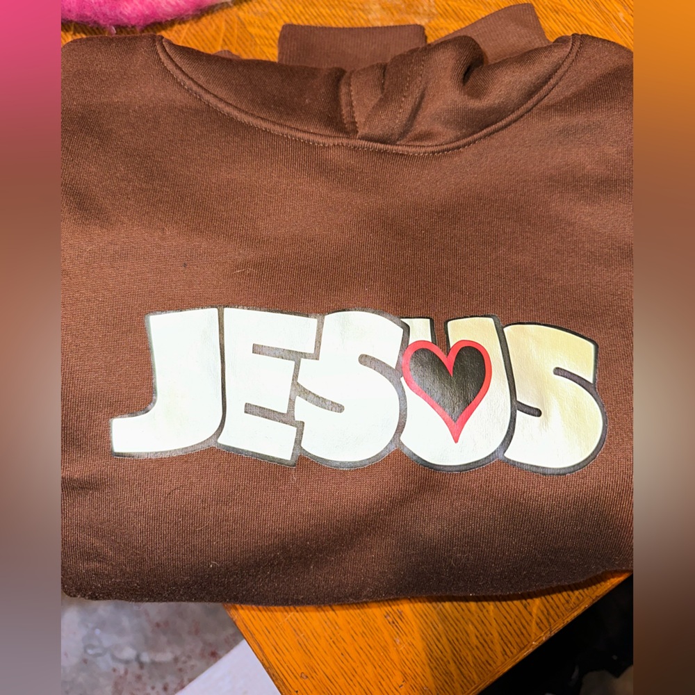 SHEIN Brown Jesus Hoodie